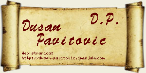 Dušan Pavitović vizit kartica